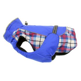 Alpine All-Weather Dog Coat (Color: Royal Blue Plaid, size: 4X-Large)