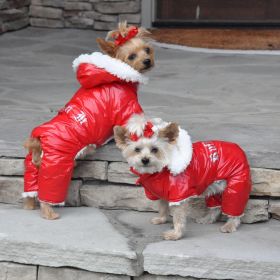 Ruffin It Dog Snowsuit Harness (Color: Red, size: large)