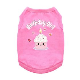 Birthday Girl Dog Shirt (Color: pink, size: large)