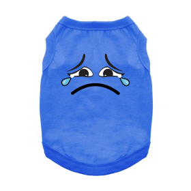 Sad Face Dog Shirt (Color: Nautical Blue, size: X-Small)